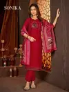 Sonika By Banwery Vertican Silk Online Kurti With Bottom Dupatta Wholesale